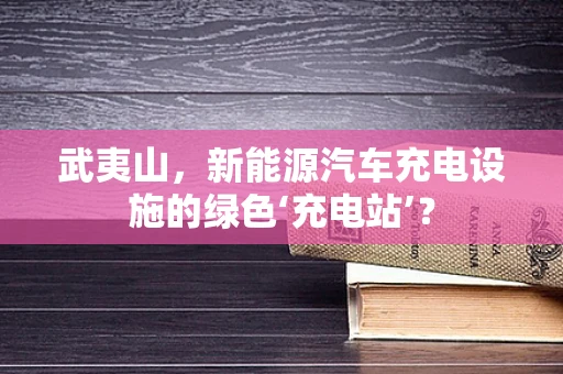 武夷山，新能源汽车充电设施的绿色‘充电站’？