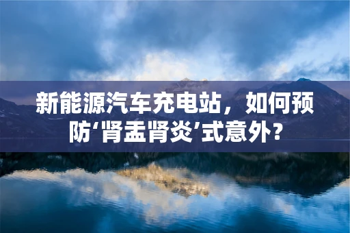 新能源汽车充电站，如何预防‘肾盂肾炎’式意外？