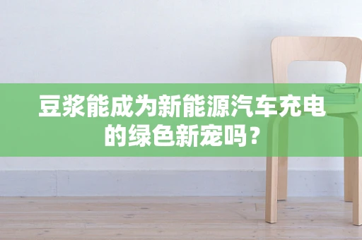 豆浆能成为新能源汽车充电的绿色新宠吗？